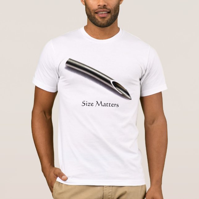 Camiseta Aguja Piercing, materias del tamaño (Anverso)