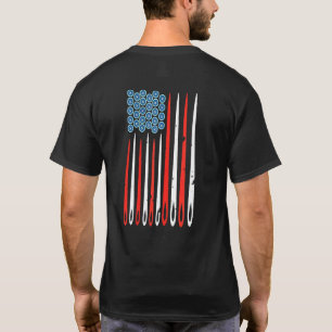 Camiseta Agujas de coser para mujeres bandera americana USA