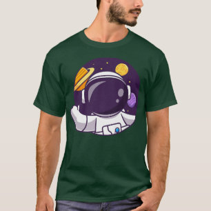 Camiseta Agujero de espacio de mano de astronauta suave par