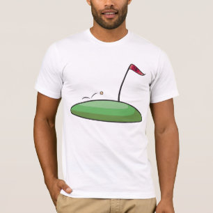 Camiseta Agujero de Putting de Golf Green con Bandera 18
