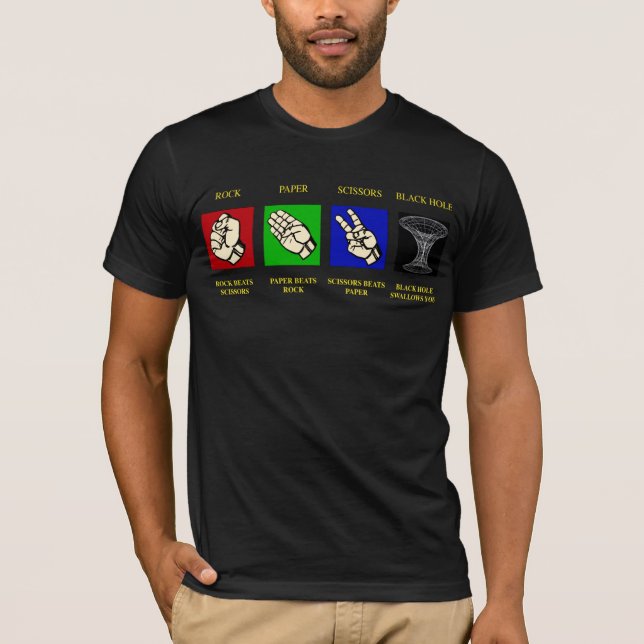 CAMISETA AGUJERO DE ROCK-PAPER-SCISSORS-BLACK (Anverso)