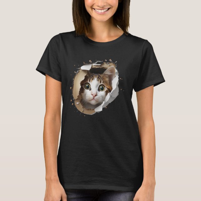 Camiseta Agujero desgarrado de gato (Anverso)