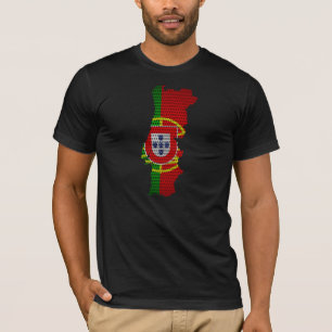 Camiseta Agujero Metalizado de acero de bandera y mapa de P