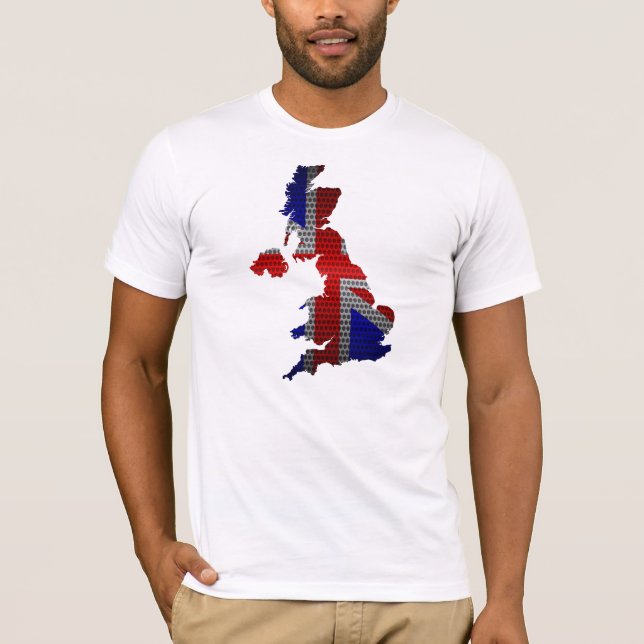 Camiseta Agujero Metalizado de la bandera del Reino Unido y (Anverso)
