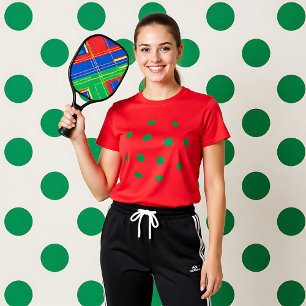 Camiseta Agujeros verdes de bola de pickleball en la camise
