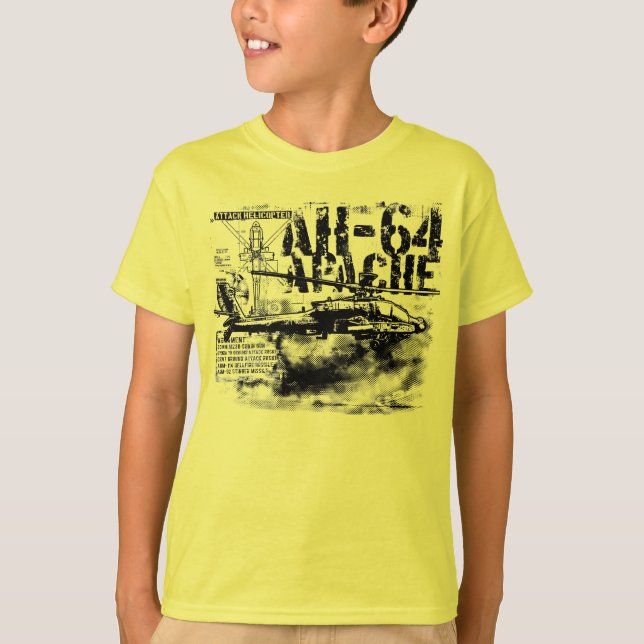 Camiseta AH-64 Confort sin agallas para los niños apaches (Anverso)