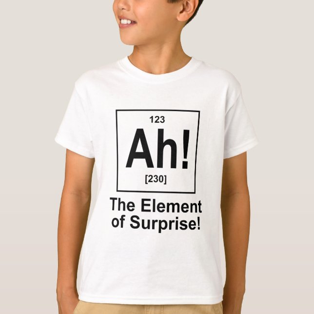 Camiseta ¡Ah! El elemento de la sorpresa (Anverso)