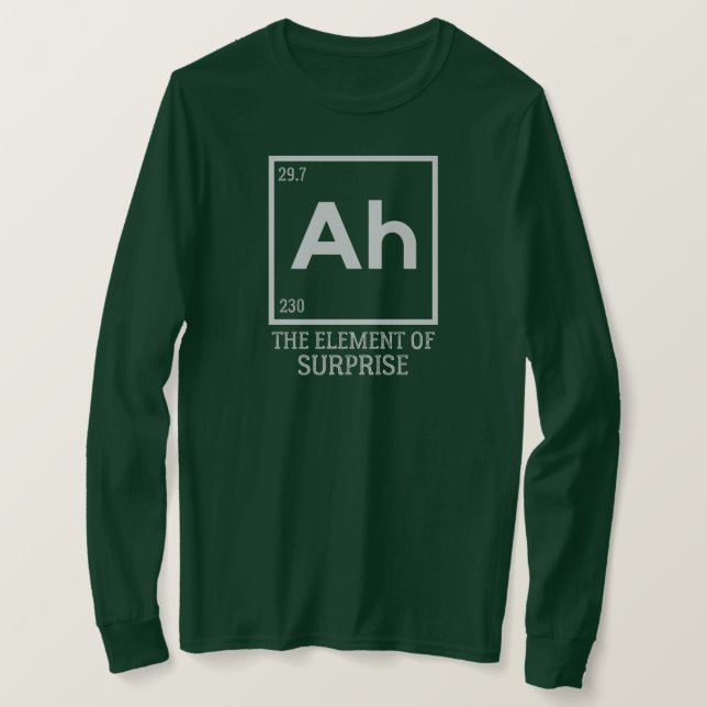Camiseta Ah, el elemento de sorpresas (Anverso del diseño)