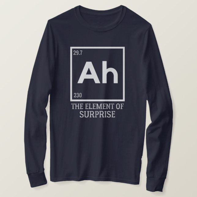Camiseta Ah el elemento de sorpresas (Anverso del diseño)