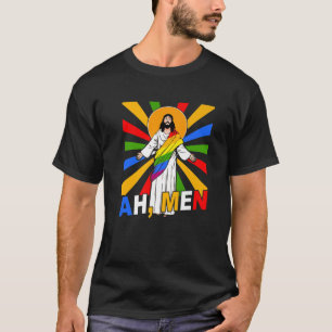 Camiseta Ah Men Funny Orgullo Gay LGBT Jesús Bandera Arcoir
