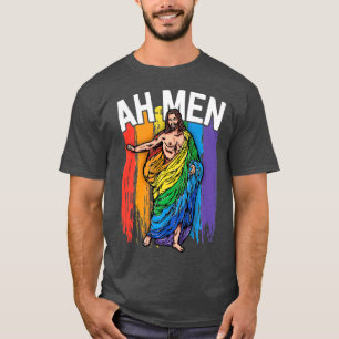 Camiseta Ah Men Gay Jesus Funny LGBQ Regalos Arcoiris