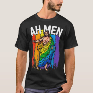 Camiseta Ah Men Gay Jesus  Funny LGBTQ s Gifts Rainbow