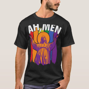 Camiseta Ah Men Lgbt Orgullo Gay Jesús Bandera Arcoiris Cri