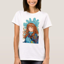 Camiseta Ahana de Chica de Anime Soñadora con Cabe