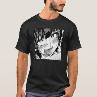Camiseta Ahegao Anime Chica con lengua y manos afuera