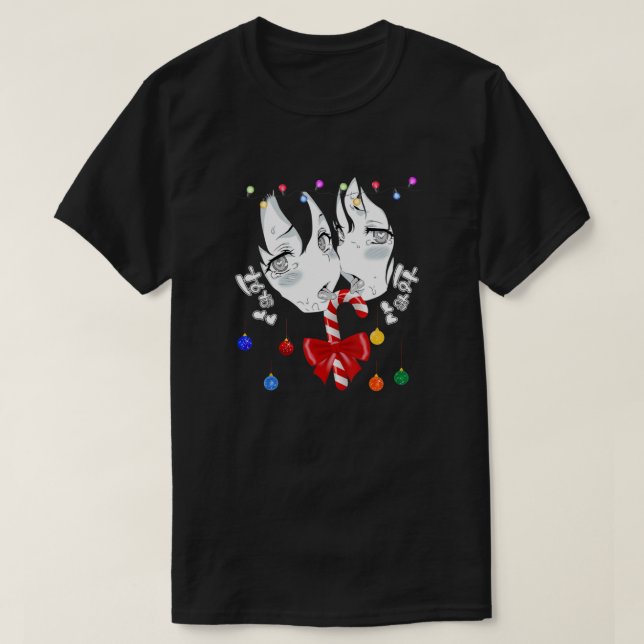 Camiseta Ahegao se enfrenta a divertida Feliz Navidad (Diseño del anverso)