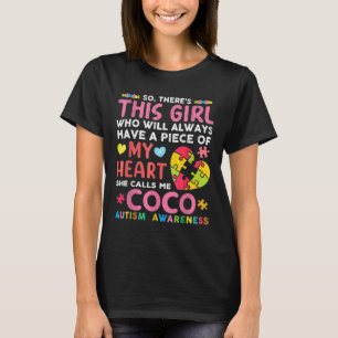 Camiseta Ahí Está El Chica Que Ella Me Llama Coco Autism Aw