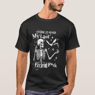 Camiseta Ahí Está Mi Último Flying Spooky Skeleton Funny