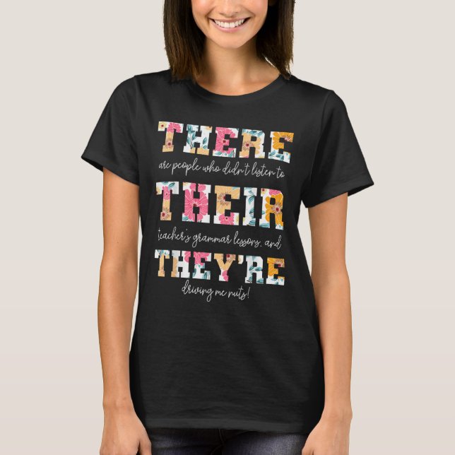 Camiseta Ahí están sus profesores de gramática inglesa grac (Anverso)