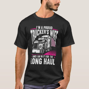 Camiseta Ahí Para El Largo Camionero Esposa Orgullosa Camió