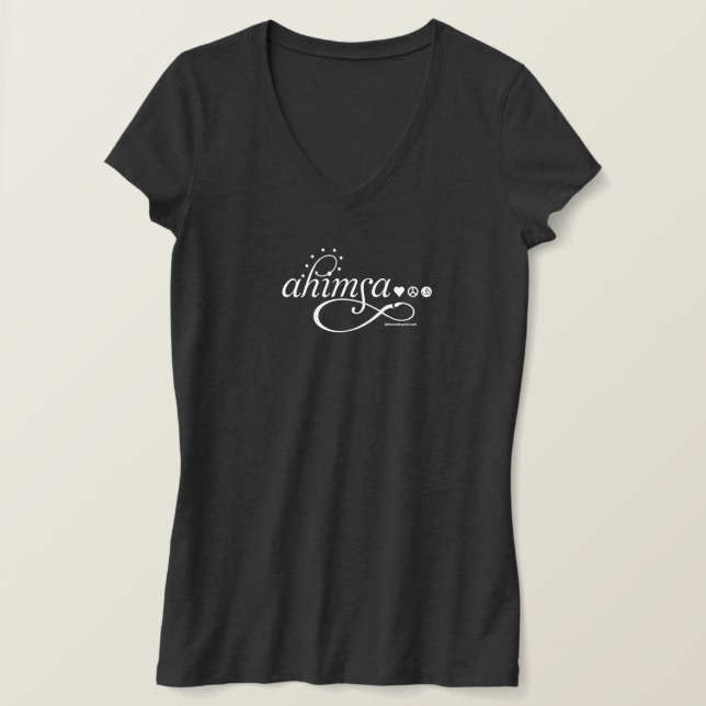 Camiseta Ahimsa V-Neck Ladies Tee (Anverso del diseño)