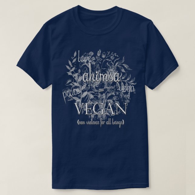 Camiseta ahimsa vegan (Diseño del anverso)