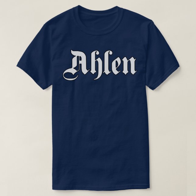 Camiseta Ahlen escrito con letra gótica (Diseño del anverso)