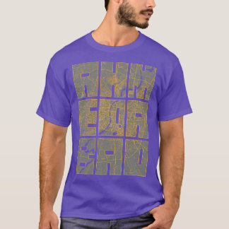 Camiseta Ahmedabad Gujarat India Mapa de tipografía Bauhau