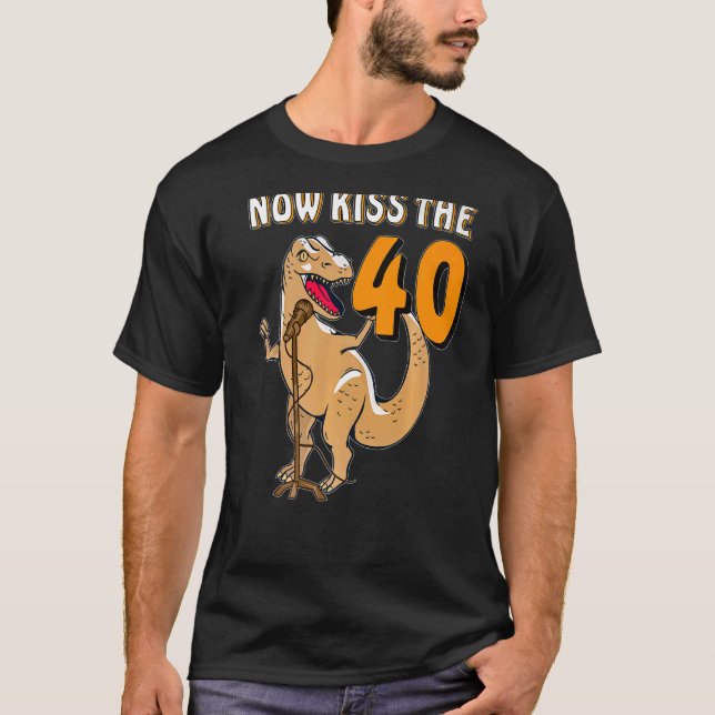 Camiseta AHORA BESE A LA 40 Dino 40 cumpleaños premium (Anverso)