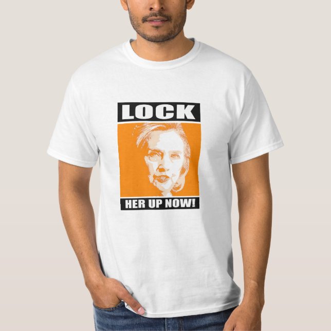 Camiseta Ahora ciérrela para arriba - - Anti-Hillary - (Anverso)