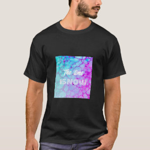 Camiseta Ahora es el momento del mármol azul rosa