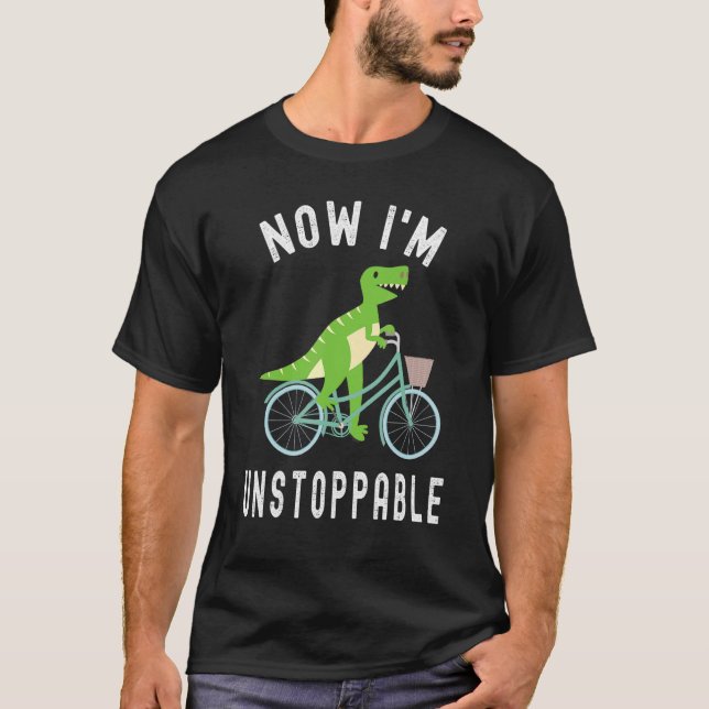 Camiseta Ahora soy imparable ciclismo de dinosaurio Rex (Anverso)