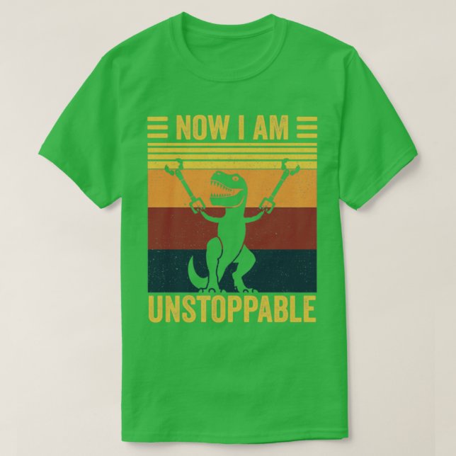 Camiseta Ahora Soy Imparable Retro Style TRex Dinosaur Gif (Diseño del anverso)