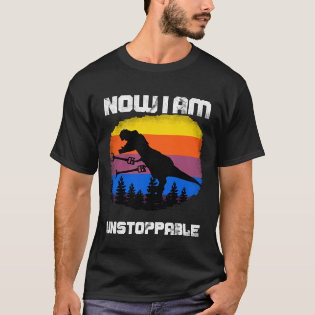 Camiseta Ahora Soy Imparable Tyrannosaurus rex Dinosaur Ju (Anverso)