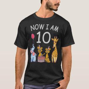 Camiseta Ahora tengo 10 años y 10 años en el zoológico