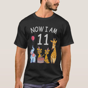 Camiseta Ahora tengo 11 años y 11 años en el zoológico