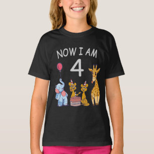 Camiseta Ahora tengo 4 años Cumpleaños 4 en el Zoológico