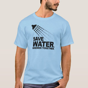 CAMISETA AHORRA AGUA. DUCHA JUNTOS.