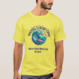 Camiseta Ahorra Agua, Salva Vida. Día Mundial del Agua.