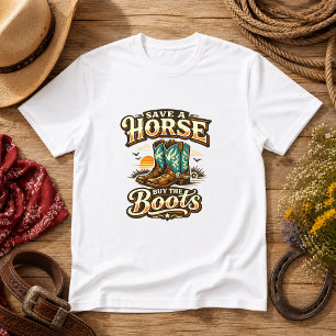 Camiseta Ahorra un Caballo, Compra las Botas Humor Occident