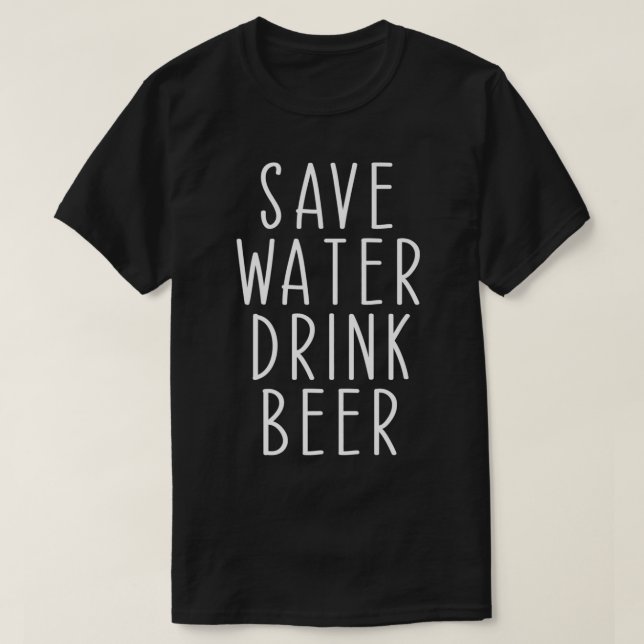 Camiseta Ahorrar Bebidas de Agua Cerveza Graciosa Beber Pre (Diseño del anverso)