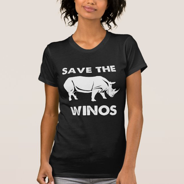 Camiseta Ahorre a los borrachos con el rinoceronte (Anverso)