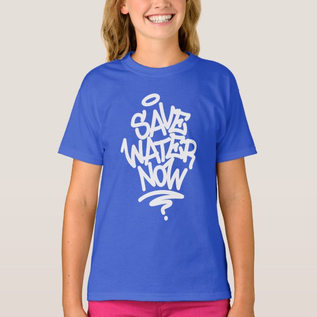 Camiseta Ahorre agua ahora (Anverso)