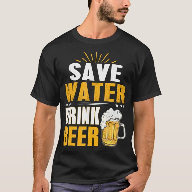 Camiseta Ahorre Agua Y Beba Cerveza En La Fiesta De Soltero (Anverso)