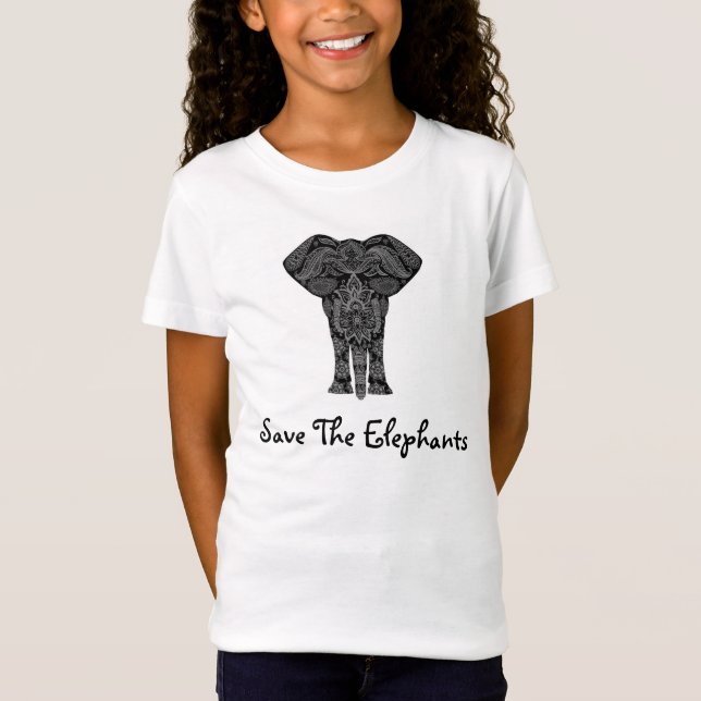 Camiseta Ahorre al bohemio gráfico del elefante de los (Anverso)