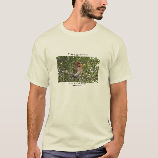 Camiseta Ahorre Borneo - mono de probóscide (Anverso)