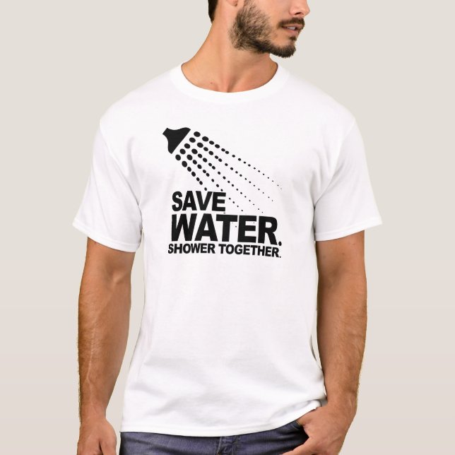 CAMISETA AHORRE EL AGUA. DUCHA JUNTO (Anverso)