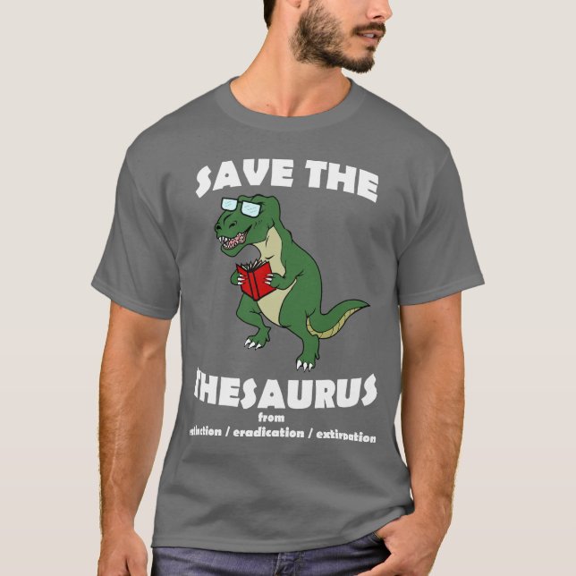Camiseta Ahorre el dinosaurio del tesauro (Anverso)