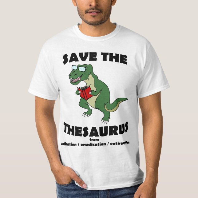 Camiseta Ahorre el dinosaurio del tesauro (Anverso)