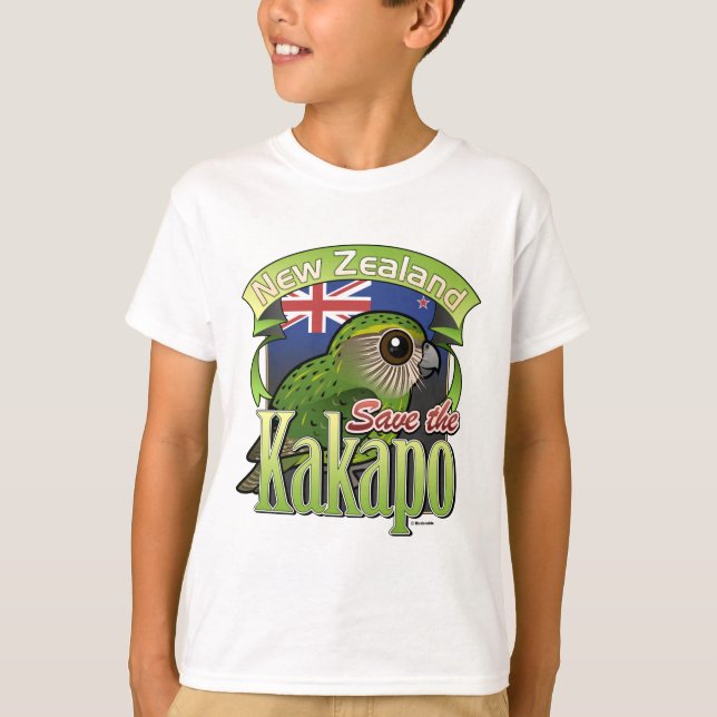Camiseta Ahorre el Kakapo de Nueva Zelanda (Anverso)